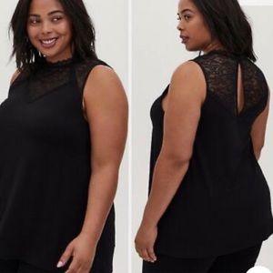 Torrid Black Sleeveless lace top. Size 2.